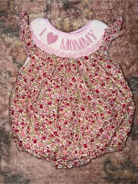 I ♥ Mommy Pink Floral Baby One-Piece Romper